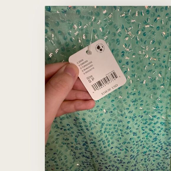 Bhanuni by Jyoti Siren Maxi Dress Blue Sequin Size Small Petite NWT - Picture 8 of 10